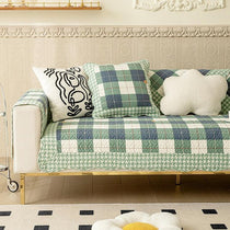 Reversible Patterned Cotton Couch Cover detail showing the geometric stripe design