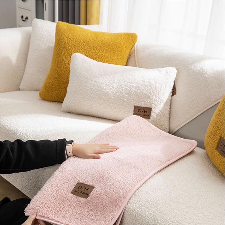 Cozy Faux Sherpa Couch Cover detail showing a coordinated sofa setup