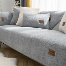 Gray option for the Cozy Faux Sherpa Couch Cover