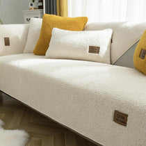 White option for the Cozy Faux Sherpa Couch Cover