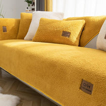 Yellow option for the Cozy Faux Sherpa Couch Cover