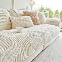Beige option for the Sculpted Wave Plush Couch Cover