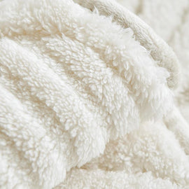 Sculpted Wave Plush Couch Cover detail showing the coordinated neutral palette