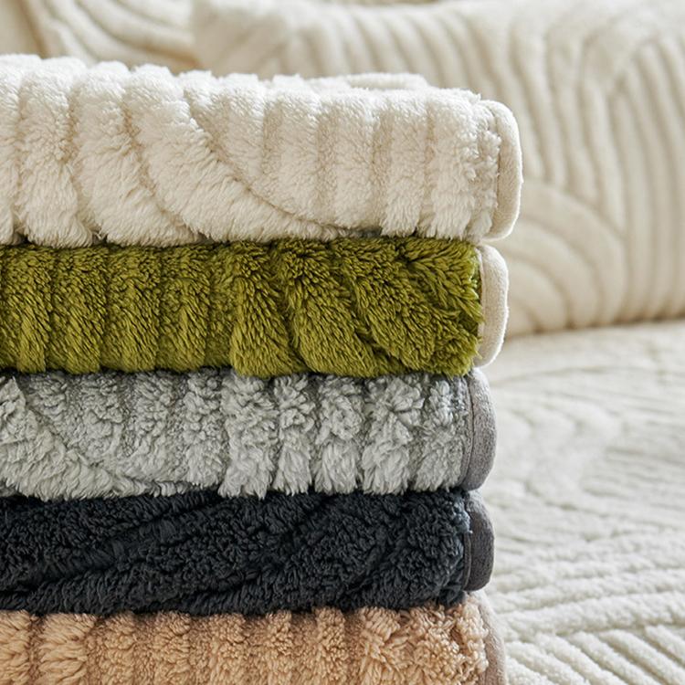 Sculpted Wave Plush Couch Cover detail showing the plush pile in close view
