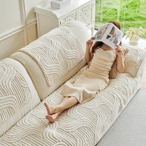 Sculpted Wave Plush Couch Cover detail showing the anti-slip backing