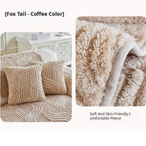 Sculpted Wave Plush Couch Cover detail showing the sculpted wave texture