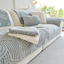 Light gray option for the Sculpted Wave Plush Couch Cover
