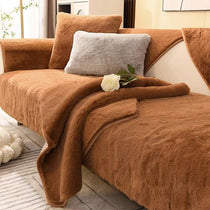 Brown Solid Plush option for the Three-Texture Faux Fur Couch Cover