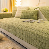 Green Textured Grid option for the Three-Texture Faux Fur Couch Cover