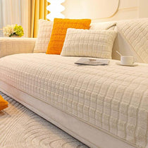 White Textured Grid option for the Three-Texture Faux Fur Couch Cover