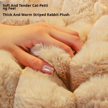 Three-Texture Faux Fur Couch Cover detail showing the softly gridded texture