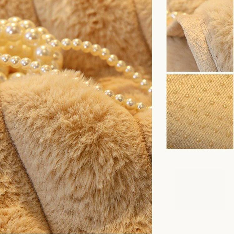 Three-Texture Faux Fur Couch Cover detail showing a coordinated modular sofa arrangement