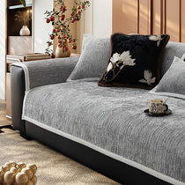 Gray option for the Plush Ribbed Chenille Modular Couch Cover