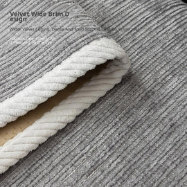 Plush contrast edging on the chenille couch cover