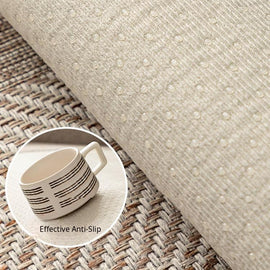 Anti-slip backing detail beside a cup
