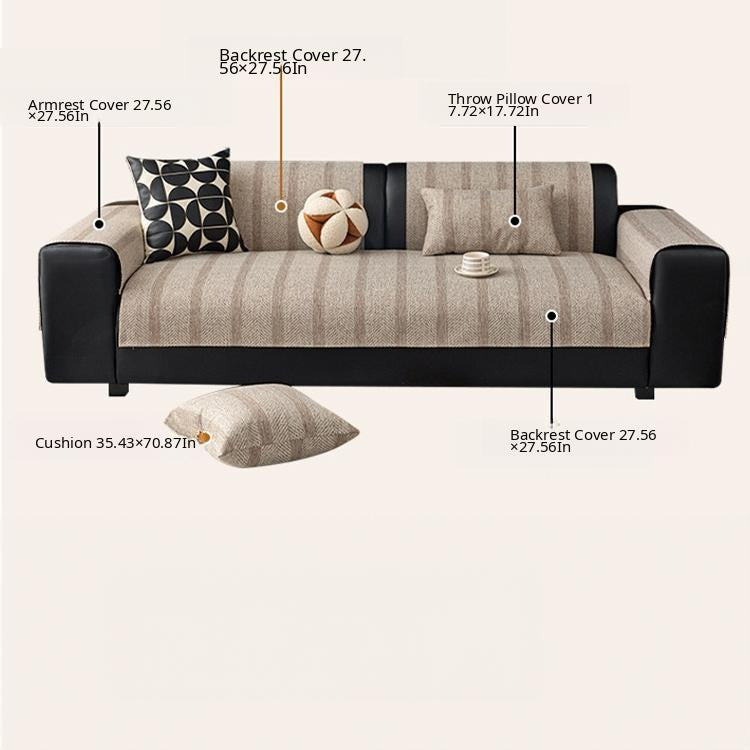 Modular couch cover size placement guide