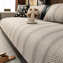 Light gray herringbone couch cover