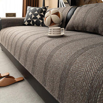Dark gray herringbone couch cover