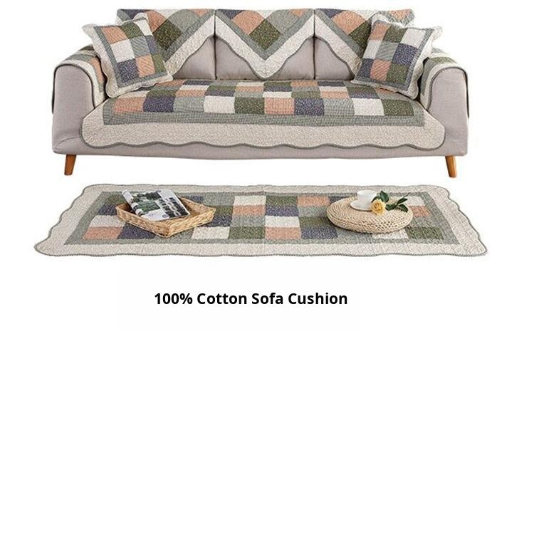Modular patchwork cover and matching floor mat