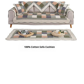 Modular patchwork cover and matching floor mat