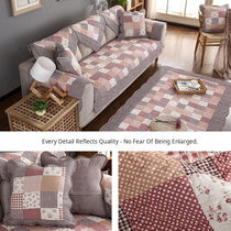 Red-gray patchwork couch cover