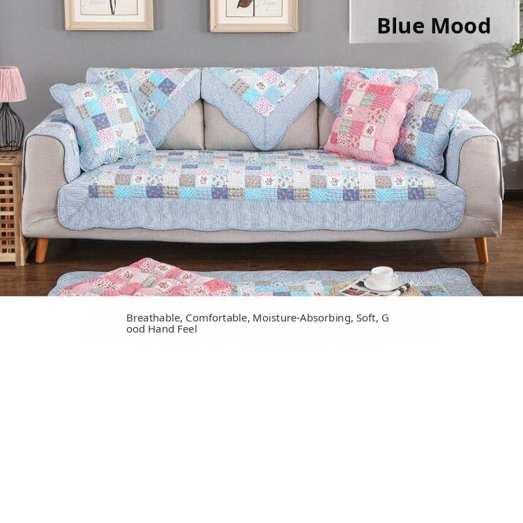 Blue floral color and fabric details