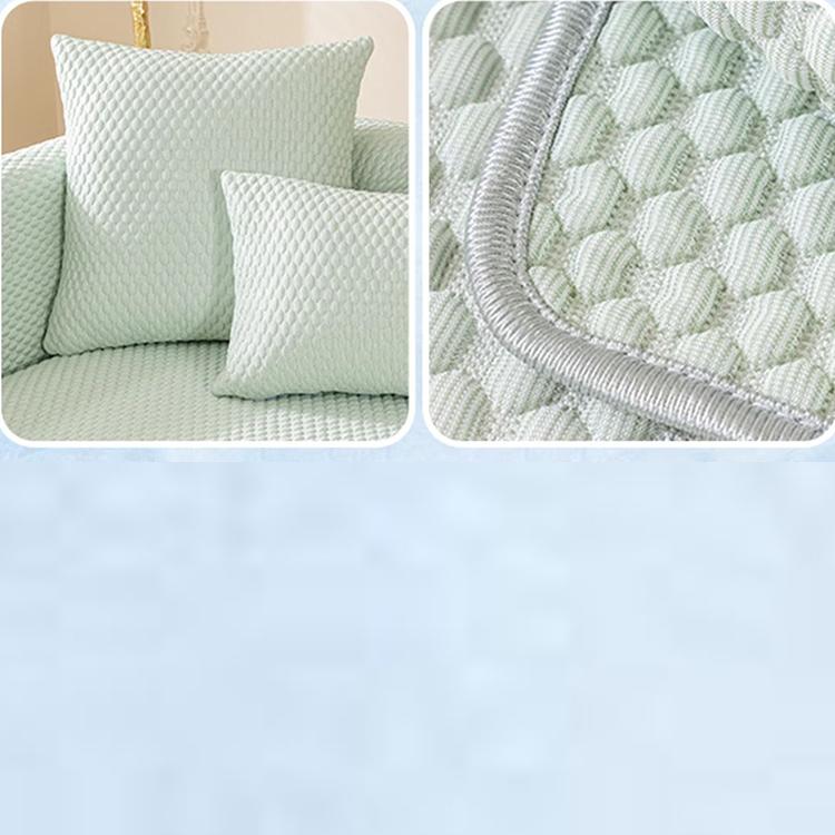 Green cover with matching textured pillows