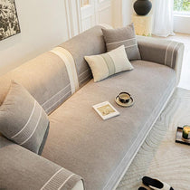 Gray option for the Two-Tone Bordered Chenille Modular Couch Cover