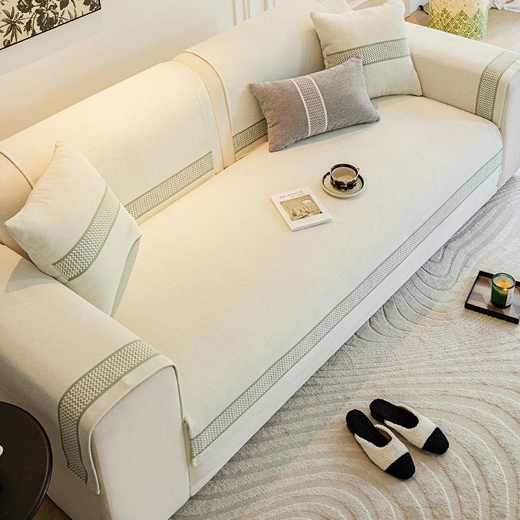 Gray two-tone chenille couch cover