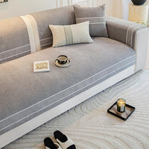 Gray two-tone couch cover product view