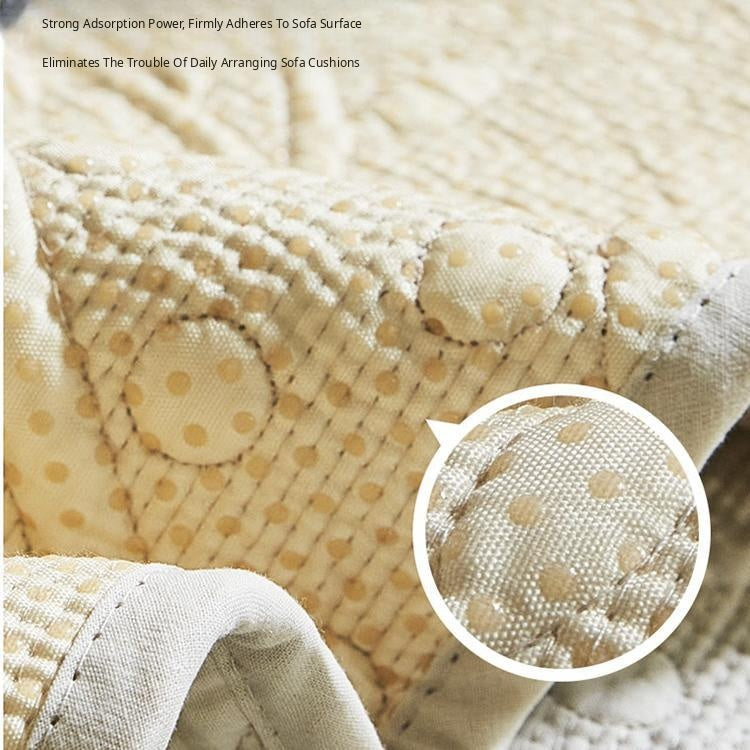 Dotted non-slip backing on the cotton couch cover