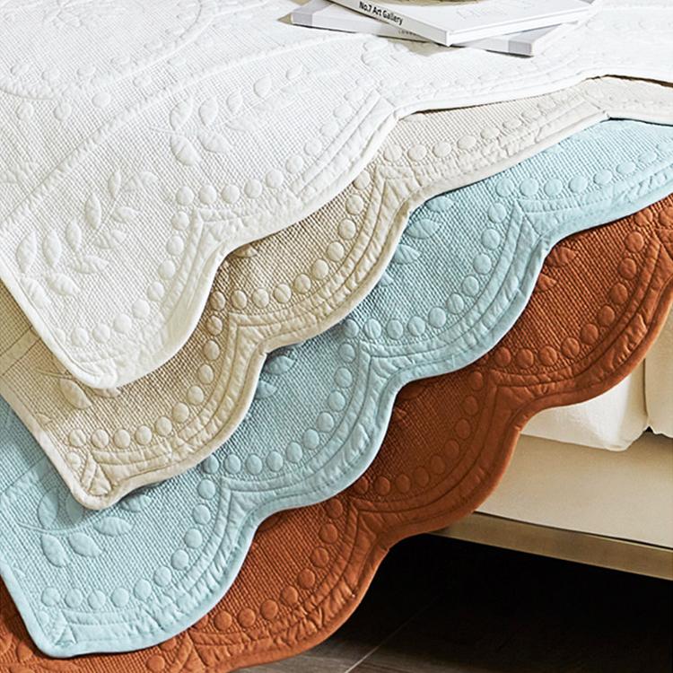 Four botanical couch cover colors layered together