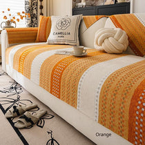 Striped Chenille Modular Sofa Cover for Pets - Orange