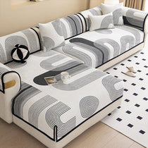 Modern Chenille Modular Sofa Cover for Pets - Black, Geometric