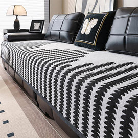 Houndstooth Chenille Modular Sofa Cover for Pets - Black, Houndstooth A