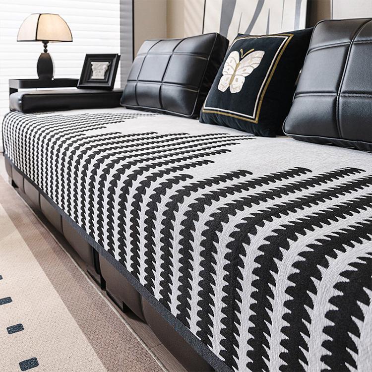 Houndstooth Chenille Modular Sofa Cover for Pets - Black, Houndstooth A