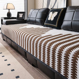 Houndstooth Chenille Modular Sofa Cover for Pets - Brown, Houndstooth A