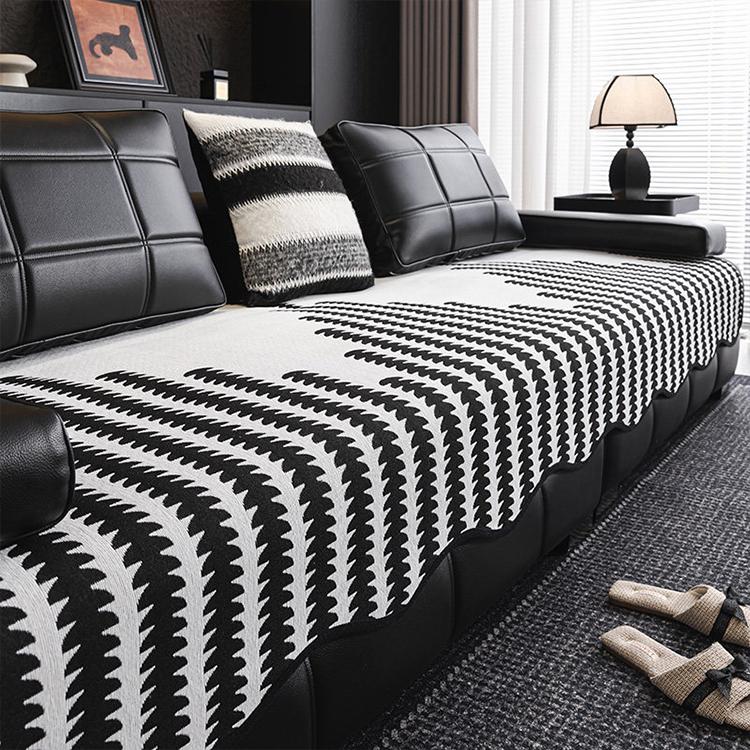 Houndstooth Chenille Modular Sofa Cover for Pets - Black, Houndstooth B