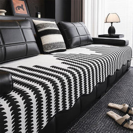 Houndstooth Chenille Modular Sofa Cover for Pets - Black, Houndstooth B