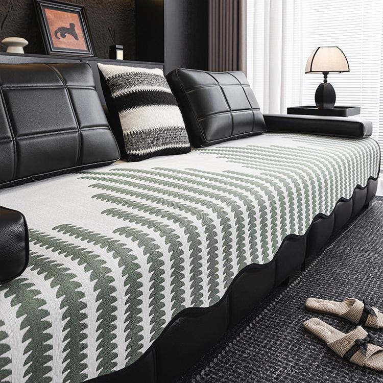 Houndstooth Chenille Modular Sofa Cover for Pets - Green, Houndstooth B