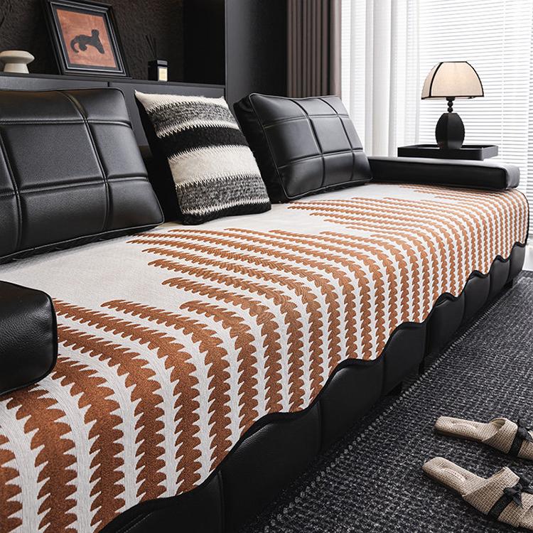 Houndstooth Chenille Modular Sofa Cover for Pets - Orange, Houndstooth B