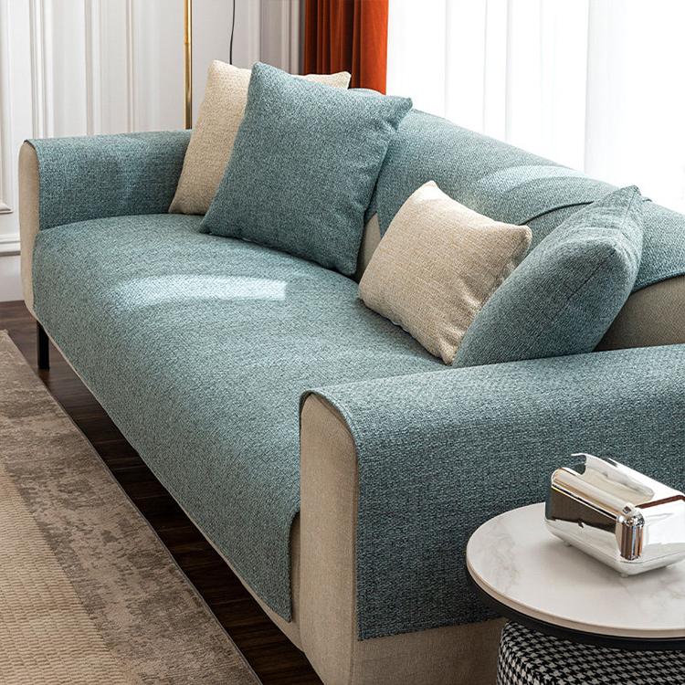 Minimalist Textured Modular Sofa Cover for Pets - Light Green