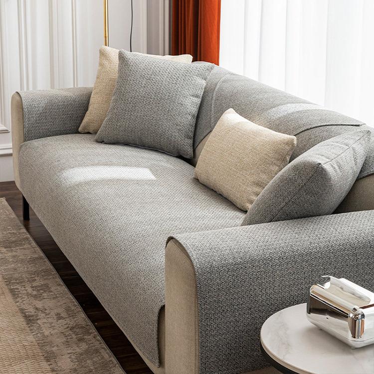 Minimalist Textured Modular Sofa Cover for Pets - Light Gray