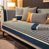 Color-Block Houndstooth Sofa Cover for Pets - Blue