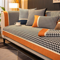 Color-Block Houndstooth Sofa Cover for Pets - Orange