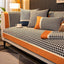 Color-Block Houndstooth Sofa Cover for Pets - Orange