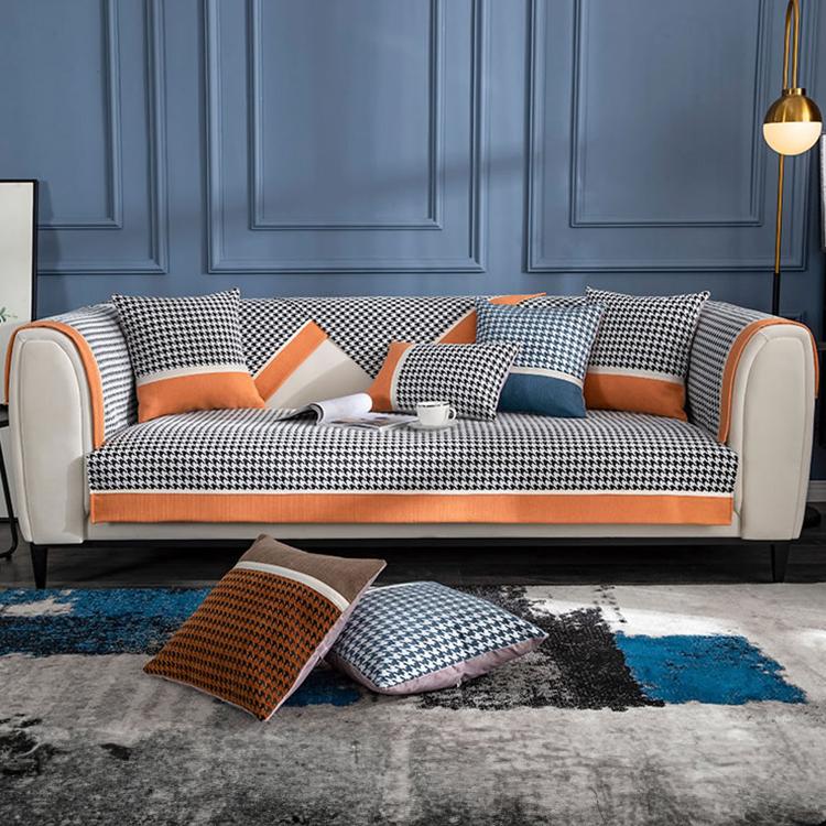 Color-Block Houndstooth Sofa Cover for Pets - product detail 20