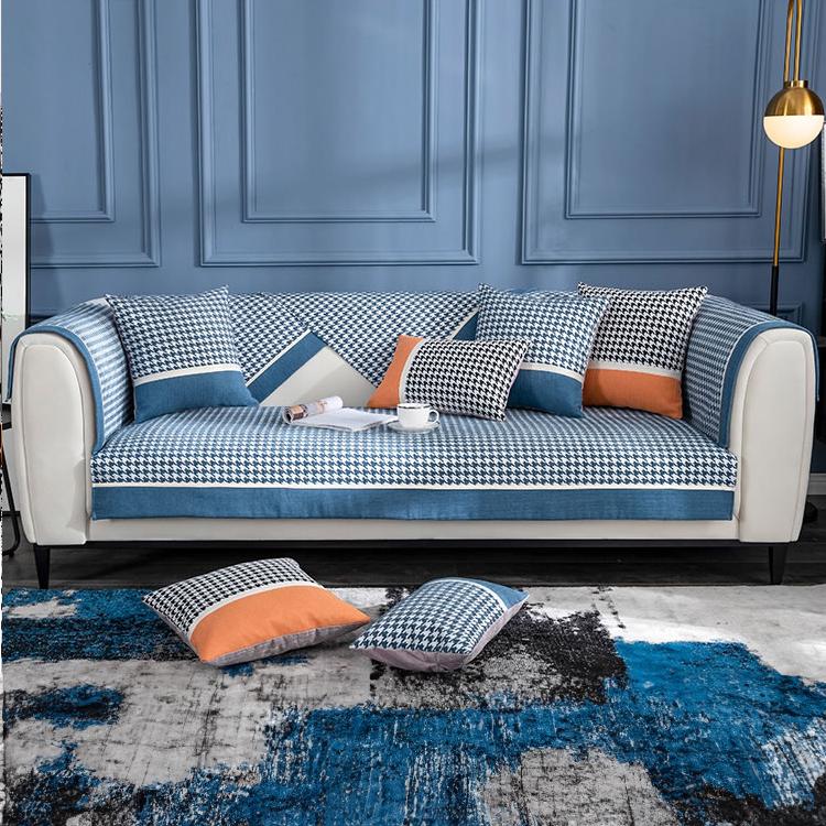 Color-Block Houndstooth Sofa Cover for Pets - product detail 23