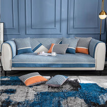 Color-Block Houndstooth Sofa Cover for Pets - product detail 23