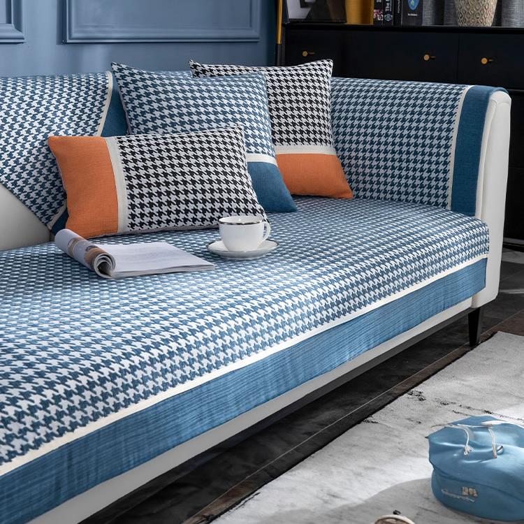 Color-Block Houndstooth Sofa Cover for Pets - product detail 25